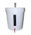 Recipient pentru fermentare cu dop de fermentație, termometru și robinet, 33L