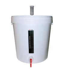 Recipient pentru fermentare cu dop de fermentație, termometru și robinet, 33L